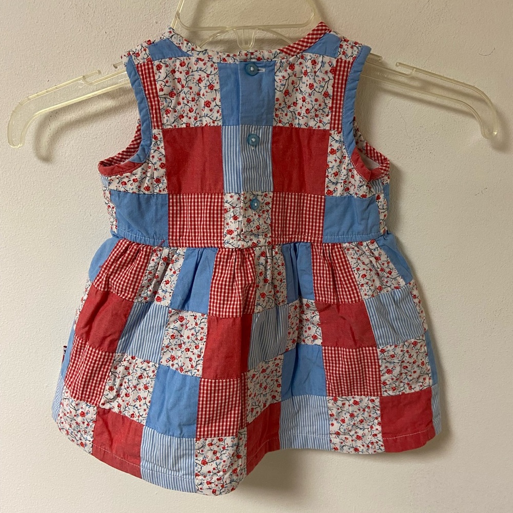 2nd Step Girls Patch Work Dress Sleeveless Size 24 Mo. - Picture 3 of 7